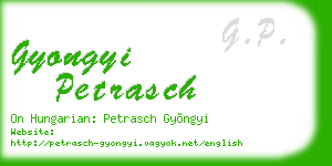 gyongyi petrasch business card